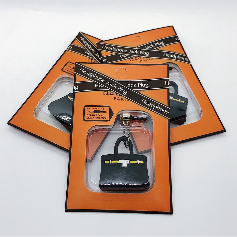 Black Silicone Purse Cell Phone Charm